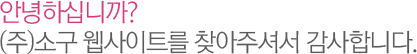 안녕하십니까? 소구 웹사이트를 찾아주셔서 감사합니다.